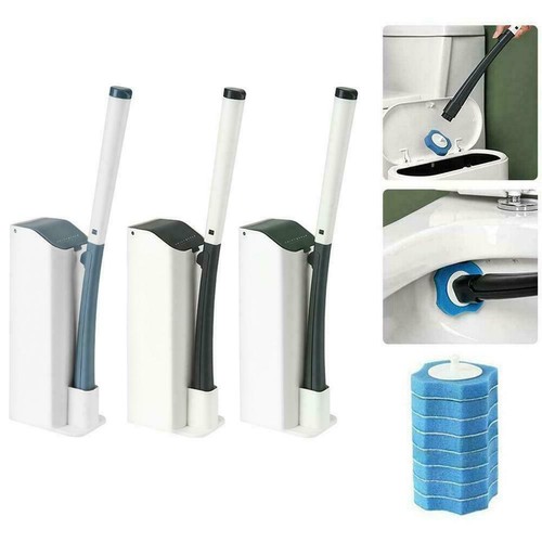 Toilet Cleaning System Toilet Wand Cleaner Brush Holder 8 Refill Head
