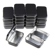 20 Pieces Rectangular Metal Empty Hinged Tins Containers Basic Necessities Ho...