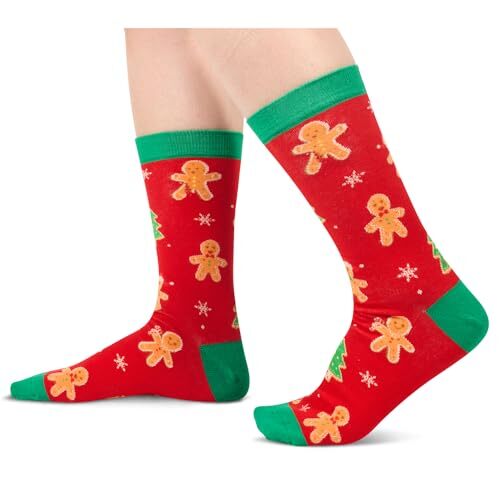 Christmas Gifts Stocking Socks For Men Women - Gingerbread Secret Santa Socks - Picture 3 of 6