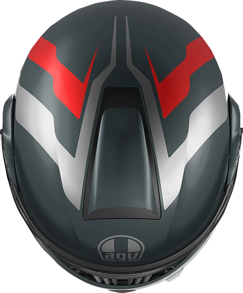 AGV Street Modular Helmet - Resia - Matte Gray/Silver/Red - XL - Image 4 of 4