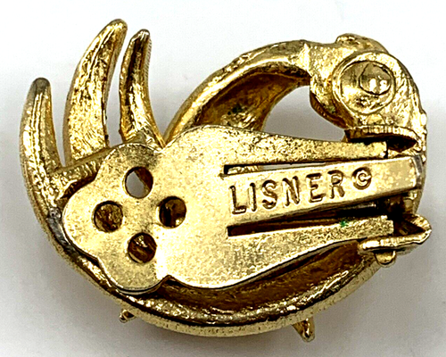 Lisner Earrings Brushed Gold Tone Wave Swirl Pattern Clip On 1" Vintage - Picture 9 of 9