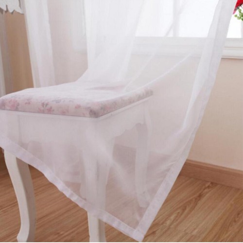 Extra Long Net Voile Curtains Single Panel Slot Top Sheer Curtain Window Door - Picture 6 of 21