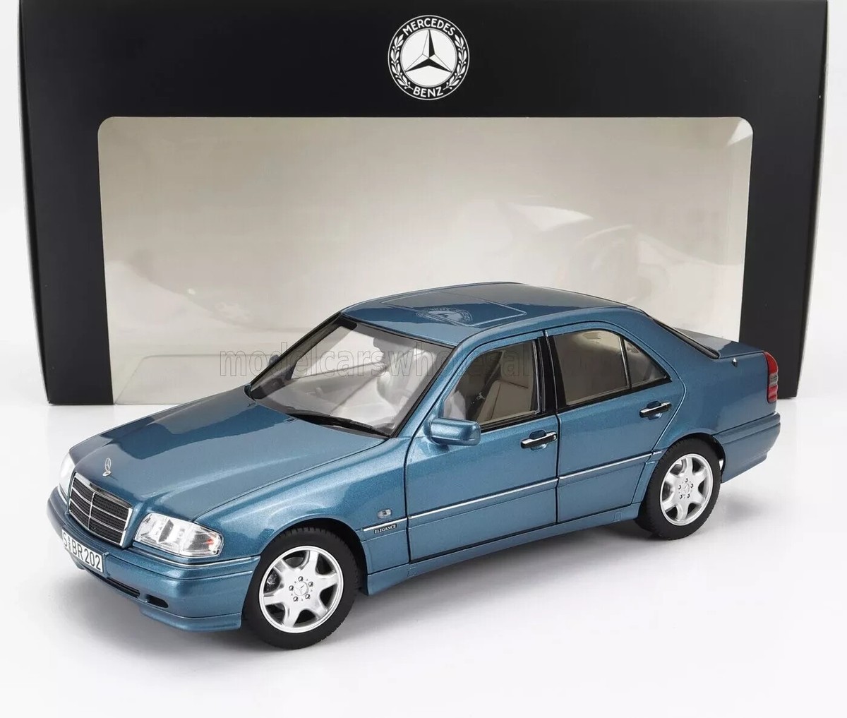 NOREV 1997 MERCEDES BENZ C200 (W202) AQUAMARINE BLUE DEALER