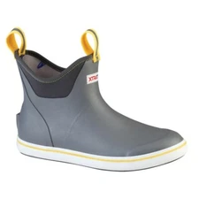 XTRATUF Men's Waterproof Ankle Gray and Yellow Deck Boot 22735