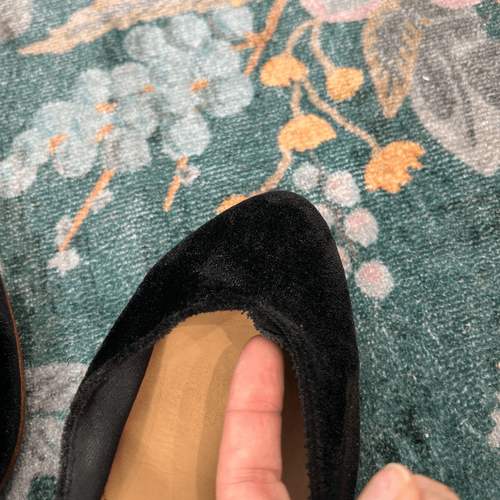 Soludos Heels Anthropologie Heels 9.5 Black The Colette Pump Velvet Wooden Block - Imagen 9 de 17
