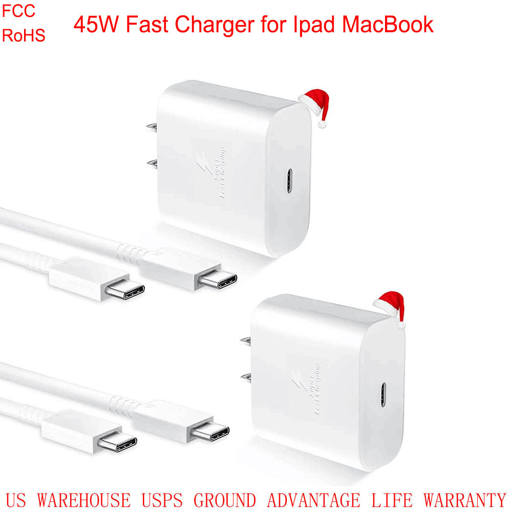 45W USB-C Power Supply Cord Fast Charger for Ipad MacBook with USB C to C Cable