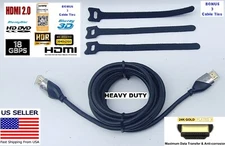 4K HDMI, Ultra HD Cable 2.0 ,2160P, 18Gbps Gold Plated 4ft 6ft 8ft 9ft 10ft Lot