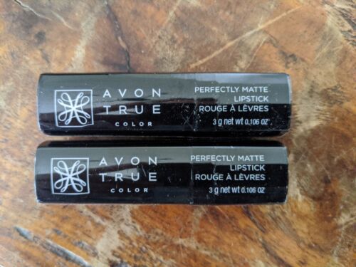 AVON TRUE COLOR PERFECTLY MATTE LIPSTICK RAVISHING ROSE NEW SEALED RETIRED X2  - Picture 1 of 7