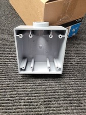 Box of 4 - Cantex 5133381U 32 cu. Gray Square PVC 2-Gang Outlet Box 6 in.