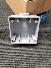 Box of 4 - Cantex 5133381U 32 cu.  Gray Square PVC 2-Gang Outlet Box 6 in.