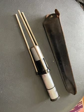 VINTAGE FIELD MICROSCOPE W/ LEATHER CARRYING CASE Scientific Instruments Science