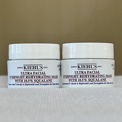 KIEHL S ULTRA FACIAL OVERNIGHT REHYDRATING MASK 10.5% SQUALANE (0.5OZ/14ML) 2X