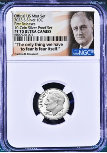2023 US Mint 5 Coin Silver Proof SET Dime Cent Nickel $1 50c NGC PF70 FR - Picture 4 of 6