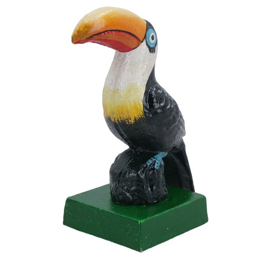 Toucan Exotic Bird Cast Iron Statue Figure Trophy Ornament Sculpture Desk Shelf - Picture 3 of 6