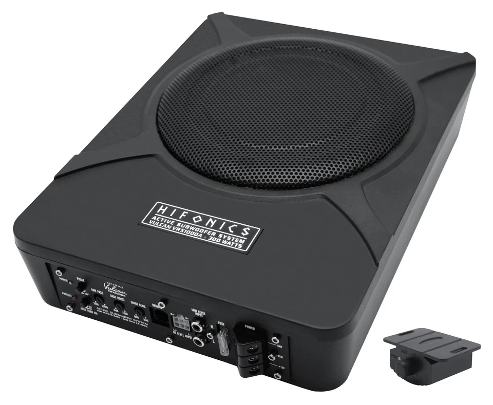 Hifonics VRX1000A 25cm 300 Watt Untersitz-Aktiv-Subwoofer flach Auto Verstärker - Bild 2 von 3
