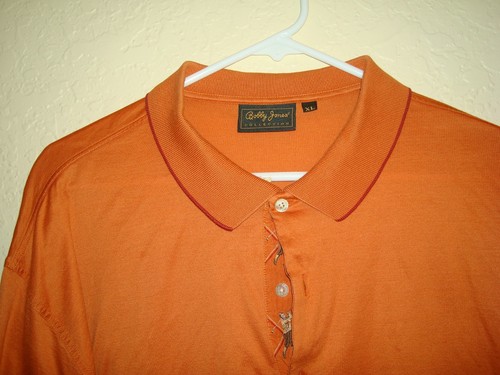Men's Bobby Jones Collection Burnt Orange 100% Cotton Golf Polo Shirt-XL - Picture 2 of 2