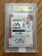 2020 Topps Definitive Mike Trout Red Laundry Tag Auto 1/1 Beckett 9.5 10 Auto