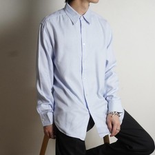 Versace Men Top L Vintage Gianni Long Sleeve Dress Shirt Formal Blue/Uw261 Limit