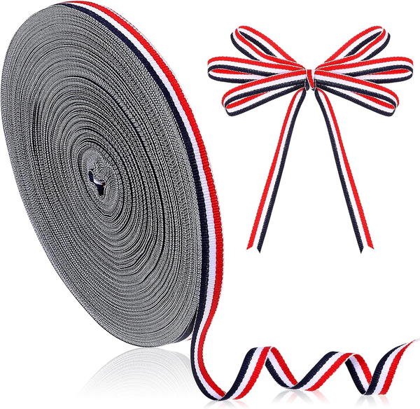 Ripsband, Gestreift, 50 , Gestreift, Rot, Weiß, Blau-image