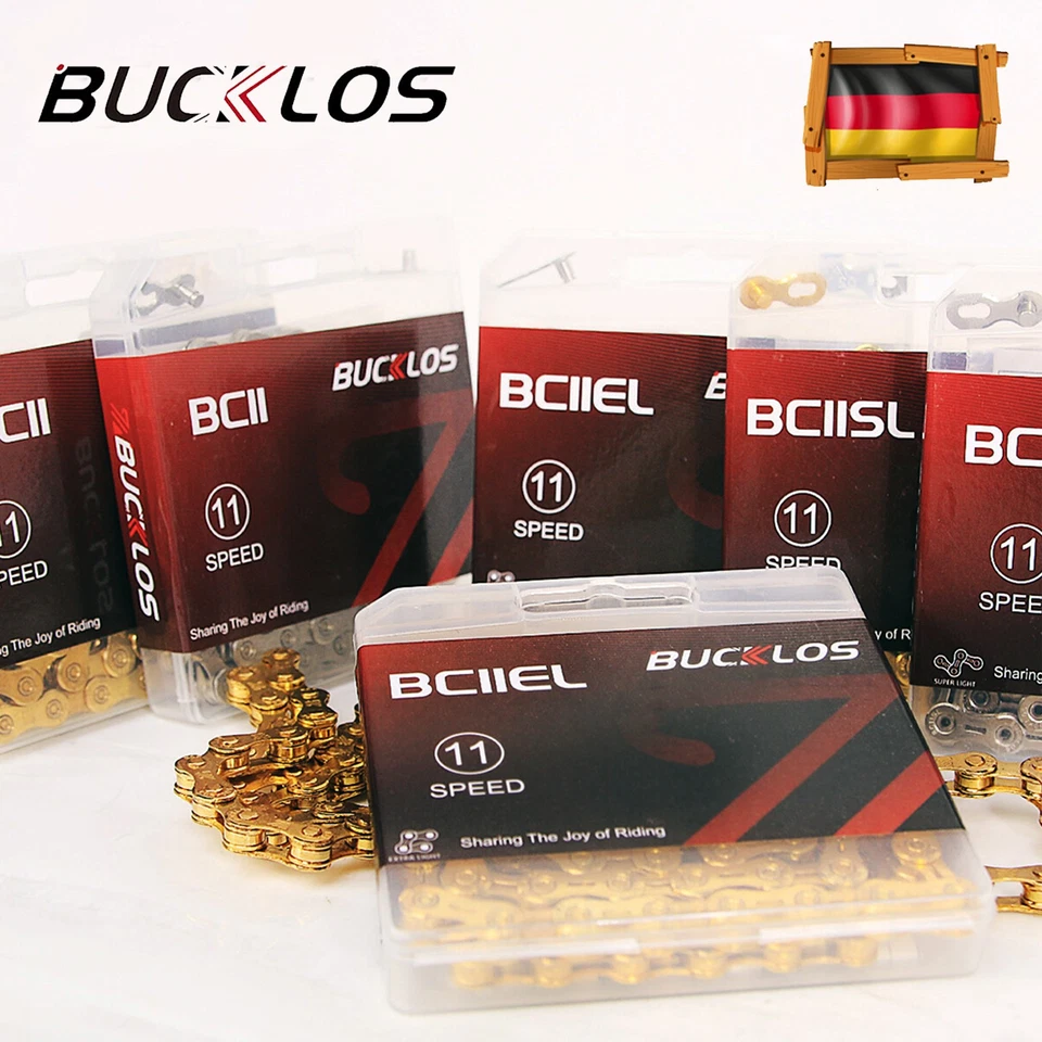 BUCKOLOS Fahrrad Ketten 8 9 10 11 12 Speed L/EL/SL MTB für Shimano/KMC/SRAM 116 126 Links