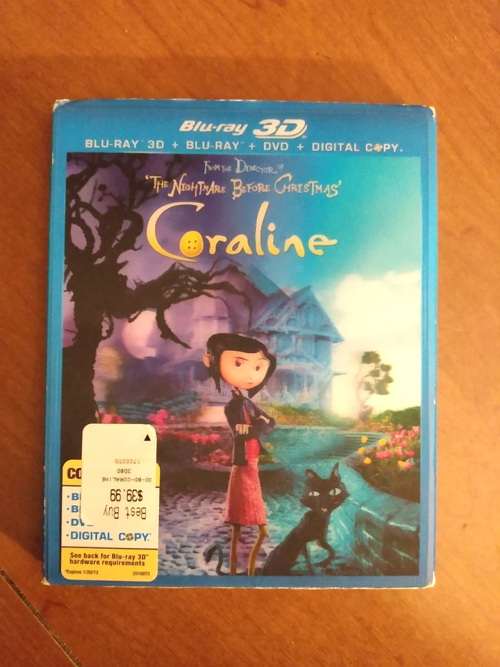 ~ CORALINE Blu-ray 3D Lenticular Slipcase, Inner Case, DVD only NO 3D Bluray ~ - Image 2 of 4