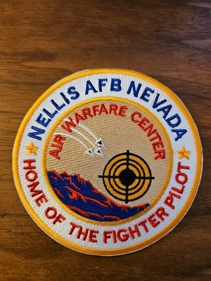 USAF BASE PATCH, NELLIS AFB, NEVADA, HOME OF THE FIGHTER PILOT, AWC