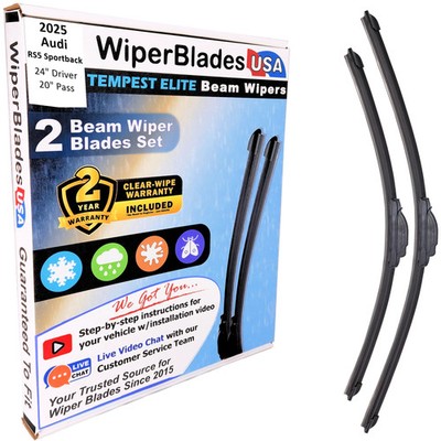 For 2025 Audi RS5 Sportback Wiper Blades w/2yr Wear Warranty Front Set/2 Wipers