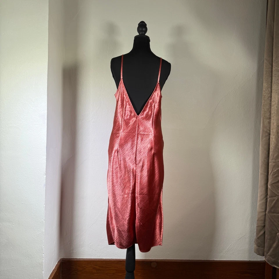 Vestido Express Para Mujer 14 Rosa Sin Mangas Abertura Y2K Hada Playa Noche Profundo V Foto 3 de 4