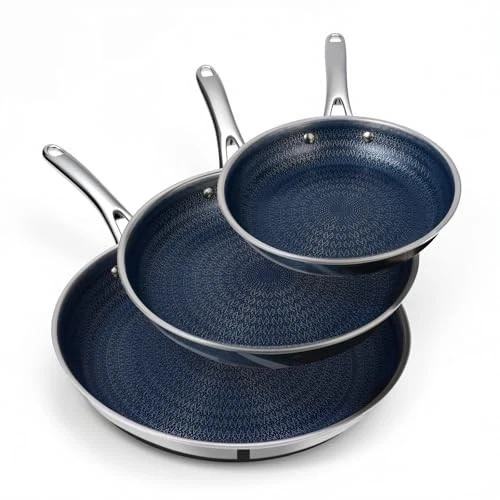 Hybrid Pan Set Tri-Ply Non Stick Frying Pans and Skillets (8"/9.5"/11"), Blue
Opens in a new window