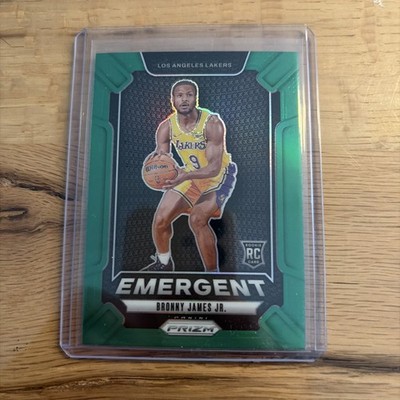 Bronny James Jr. 2024-25 Panini Prizm RC Emergent Prizms Green SP #8