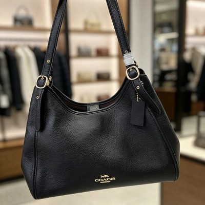 NWT Coach Erin Shoulder Bag CAQ86 Pebbled Leather/Gold/Black