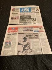 Joe DiMaggio Dies USA Today Complete Newspaper New York Yankees