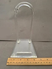 CLEAR LUCITE PLASTIC PLATE DISPLAY STAND EASEL MCM VINTAGE