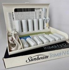 Vintage Sunbeam Travel-N-12 Hair Setter Hot Rollers Curler Set Cheer Pagents NIB