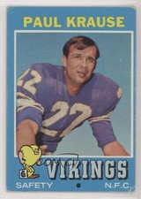 1971 Topps Paul Krause #158 HOF 0ae