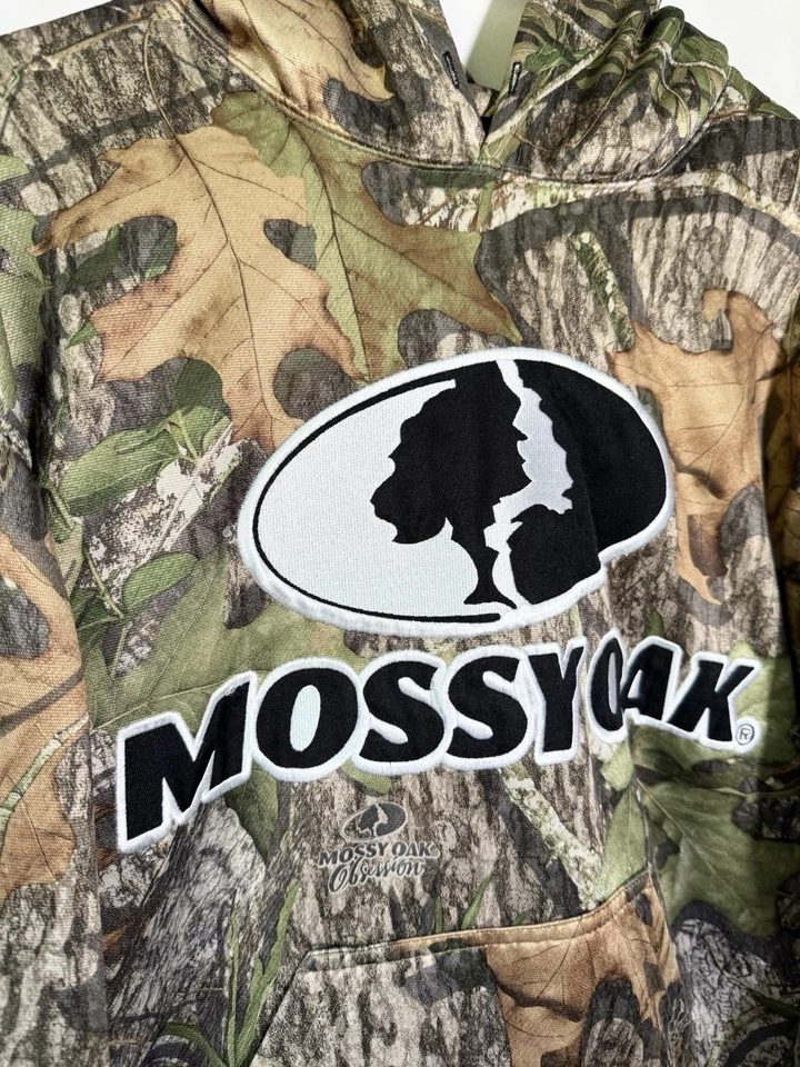 Moletom com capuz Cabela's Boy’s XL Mossy Oak OBSESSION desempenho silencioso lã caça - Imagem 3 de 4