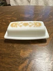 Vintage Corelle Pyrex Butterfly Gold Stick Butter Dish W/ Lid