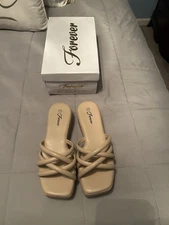 Forever Size 7 Taupe Women's Comfort Wedge Sandal