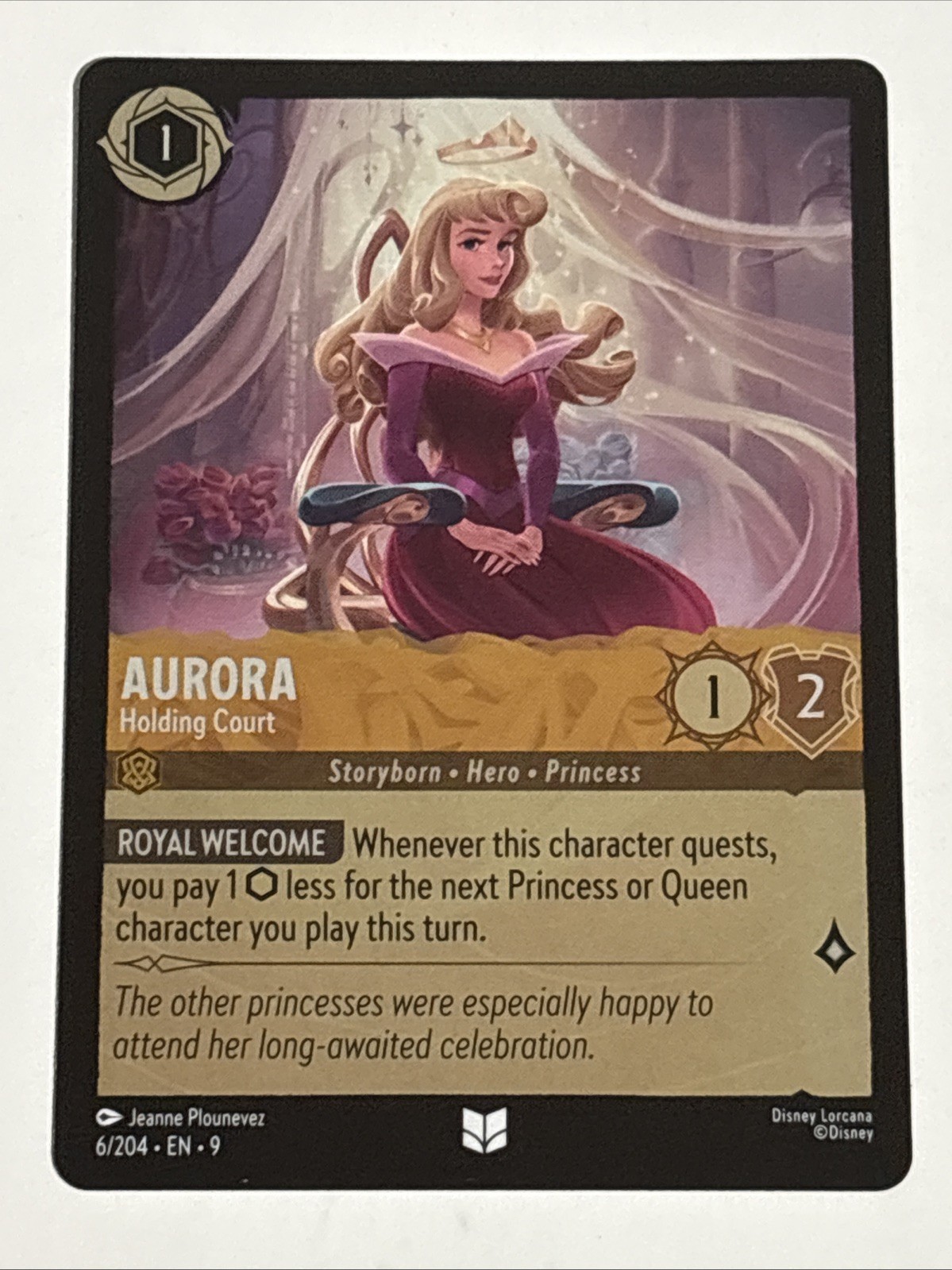 Disney Lorcana Fabled Aurora Holding Court Cold Foil 6/204 NM