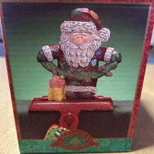 Vintage Christmas Fantasy stocking holder  Wonderland Collection Single Santa