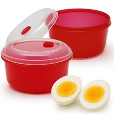 2 Microwave Egg Poacher Maker for Breakfast Cooker Kitchen Cookware Steamer