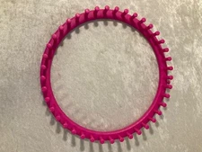 Large Knitting Loom Pink 11" Round 41 Pegs Knit Hats Crafts Excellent