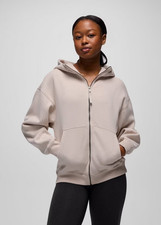 Prana DreamFleece Full Zip Hoodie Almond Women s Cozy Lightweight Hoodie