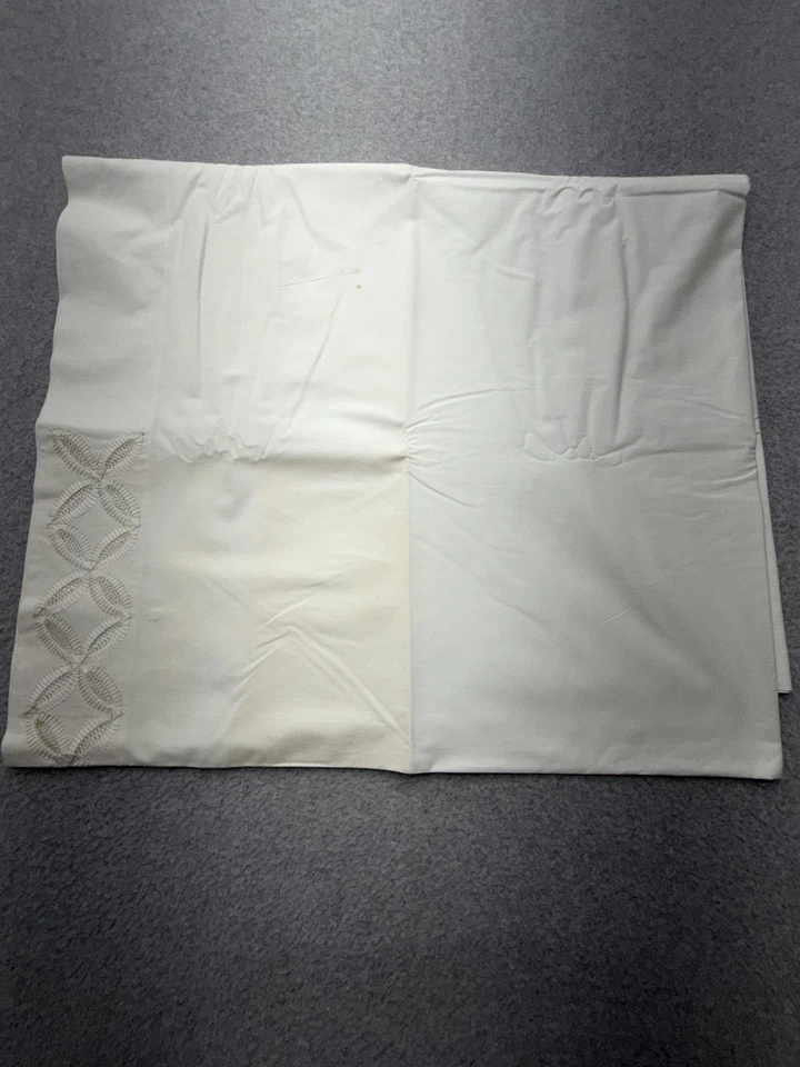 Vintage Sears Flat Sheet Full 81x108 Combed Percale Embroidered Lace Hem USA - Image 3 of 4