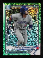 2021 Bowman Chrome Prospects Green Mini-Diamond Refractor 7/99 Austin Martin fc1