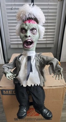 Vtg 2008 Magic Power 16'' Heads Up Frankie Animated Halloween Prop Zombie Works