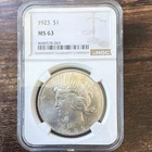 1923 Peace Dollar $1 Silver 0.9 Philadelphia NGC MS63 Business Strike