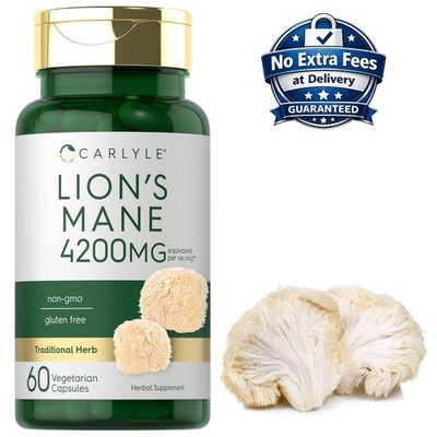 Extracto de Melena de Leon 4200mg 60 Capsulas | con BioPerine Pimienta Negra