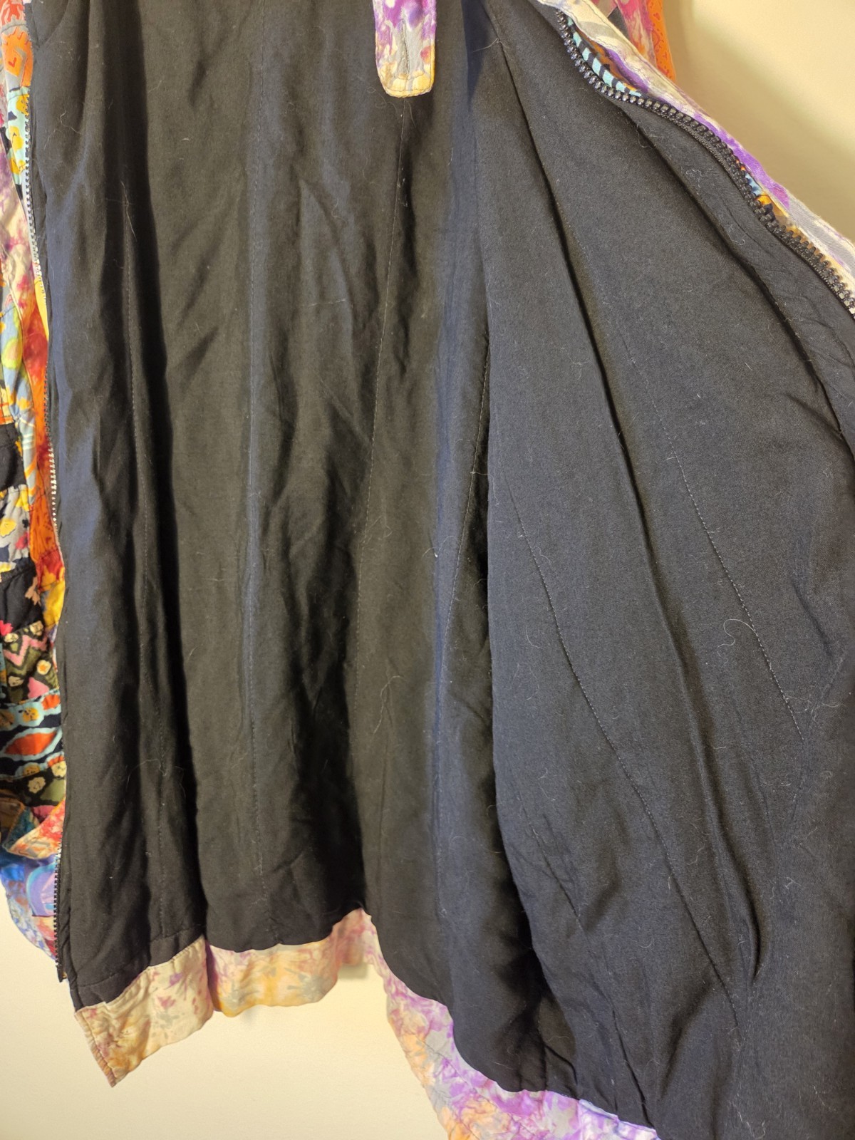 Vtg Boho Artistic Quilted Patchwork Oversized Emb… - image 11