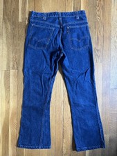 Vtg Levis Big E 1960s 646 Denim Dark Blue Orange Tab Button 23 32x30 Rare